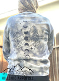 Moon Phase Crystal Floral Tye Dye Hoodie/Tee/Tank
