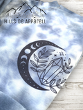 Moon Phase Crystal Floral Tye Dye Hoodie/Tee/Tank