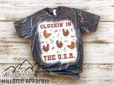 Cluckin In The USA Bleach Tee