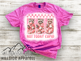 Not Today Cupid Raccoon Valentines Bleach Tee