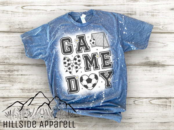 Game Day Soccer Bow Bleach Tee
