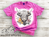 Highland Cow Floral Tee