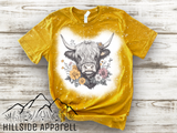 Highland Cow Floral Tee