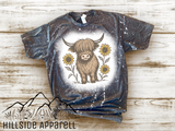 Highland Cow Sunflower Tee