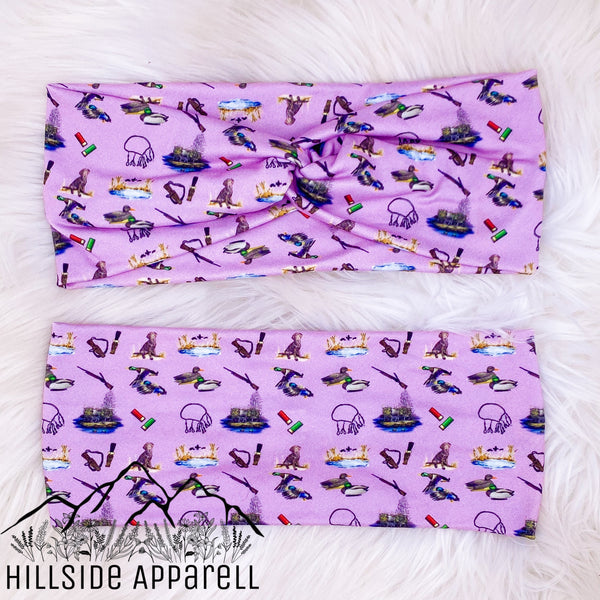 Pink Duck Hunting Adult Twisted Headband