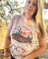 Desert Sunset Pink Bleach Tee