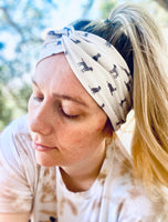 Checkered Sunflower Adult Twisted Headband