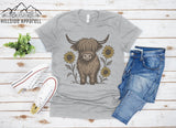 Highland Cow Sunflower Tee