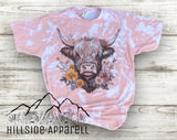 Highland Cow Floral Tee