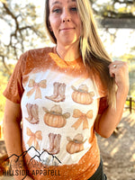 Boots, Bows, And Pumpkins Fall Bleach Tee