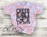 Cheer Mom Bow Pink Bleach Tee