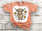 Highland Cow Sunflower Tee