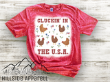 Cluckin In The USA Bleach Tee