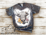 Highland Cow Floral Tee