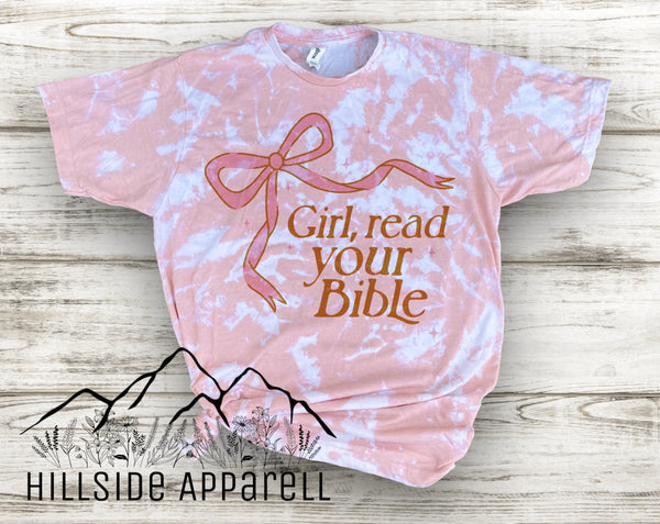 Girl Read Your Bible Pink Tee