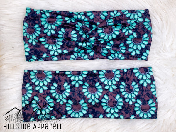 Turquoise Necklace Adult Twisted Headband