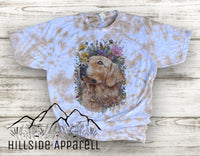 Golden Retriever Floral Tye Dye Hoodie/Tee/Tank