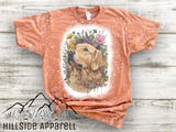 Golden Retriever Floral Bleach Tee