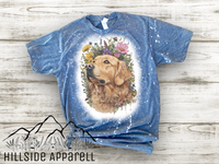 Golden Retriever Floral Bleach Tee