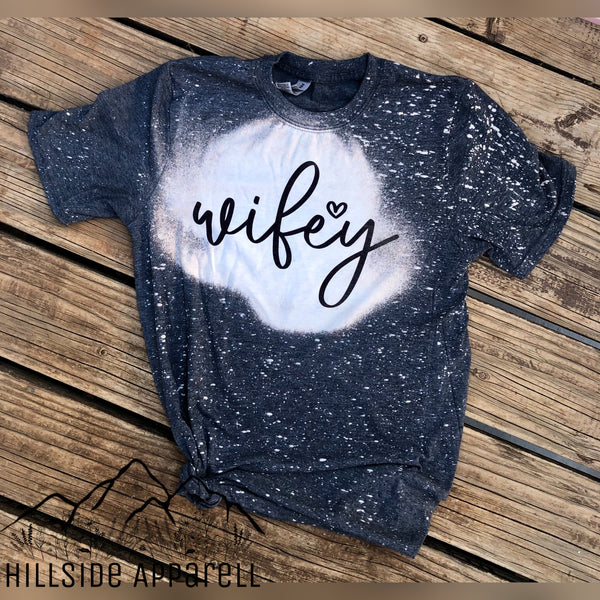 Cursive Wifey Bleach Tee