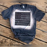 Black American Flag Bleach Tee