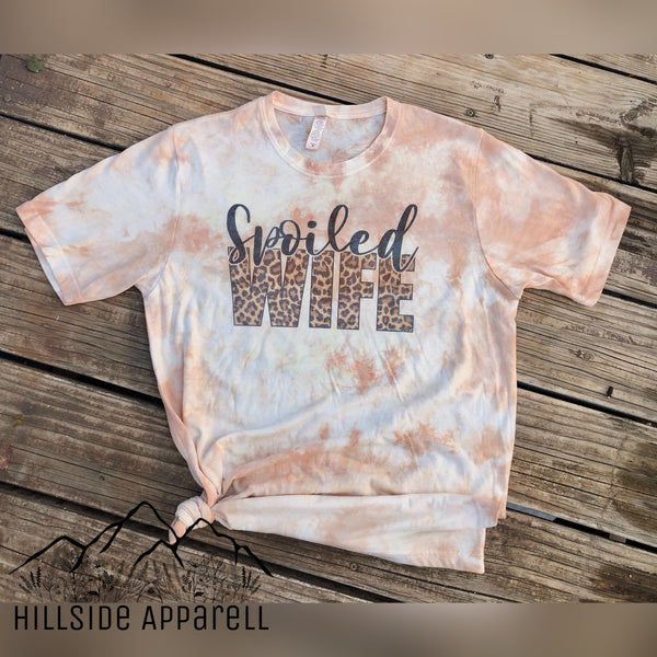 Spoiled Wife Tan Tye Dye Tee