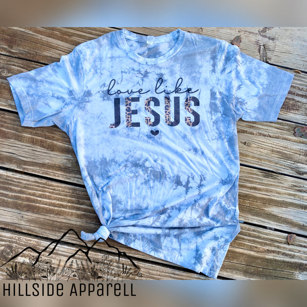 Love Like Jesus Gray Tye Dye Tee