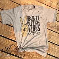 Bad Witch Vibes Paint Splatter T-Shirt ~ Gray