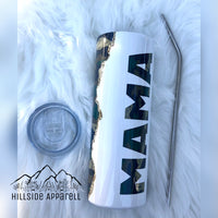 Camo Mama Gold Glitter Tumbler