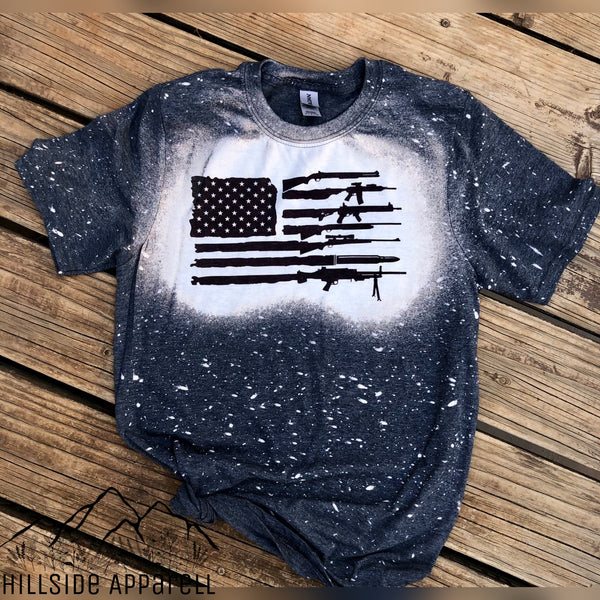 Firearm Flag Bleach Tee