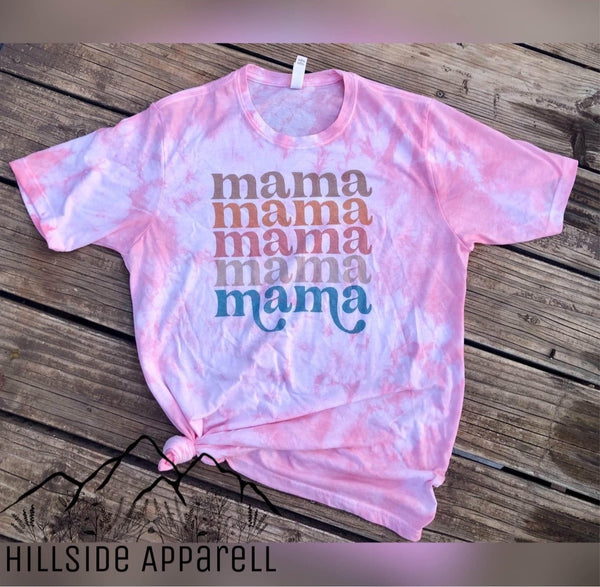 Mama Boho Pink Tye Dye Tee