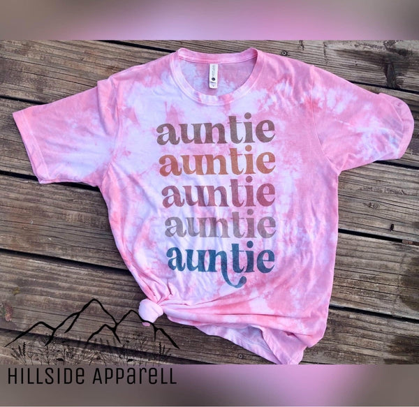 Auntie Boho Pink Tye Dye Tee