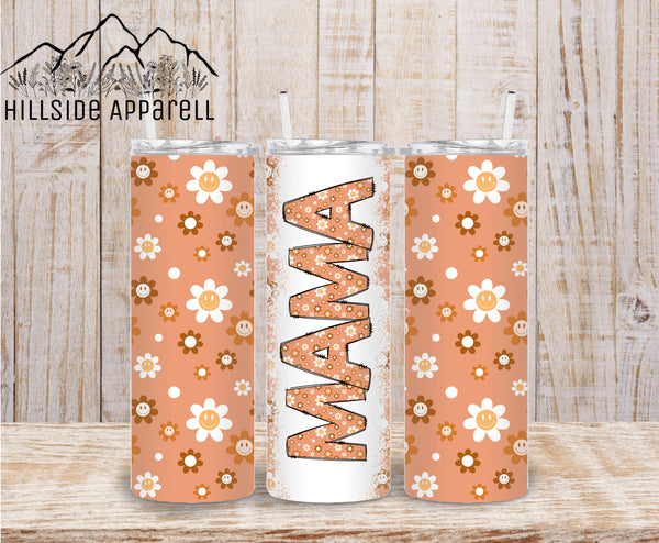 Retro Smiley Flower Mama Tumbler