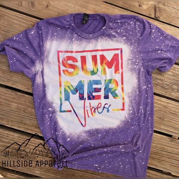 Summer Vibes Tye Dye Bleach Tee