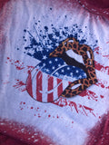 Cheetah Lips, American Flag Tongue Bleach Tee