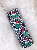 Green Christmas Cheetah Tumbler