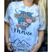 Mercia Cow 4th of July Tye Dye Tee