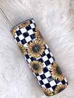 Sunflower Checkered Tumbler