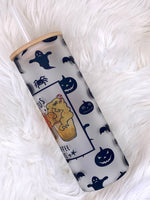 Halloween Witch Need Coffee To Focus Frosted Glass Tumbler