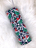 Green Christmas Cheetah Tumbler