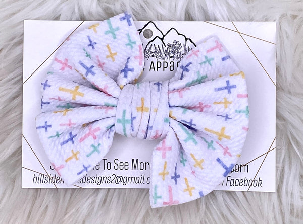 Pastel Crosses Hair Bow