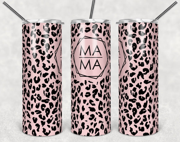 Pink Cheetah Mama Tumbler