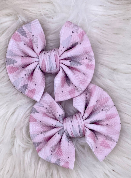 Pink Tree Hair Bow