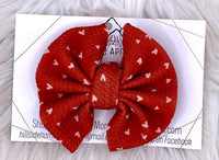 Red Hearts Hair Bow