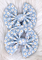 Baby Blue Daisy Hair Bow