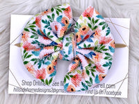 Watercolor Floral Hair Bow