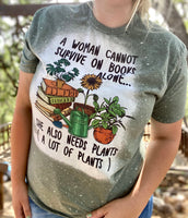 Books And Plants Bleach Tee