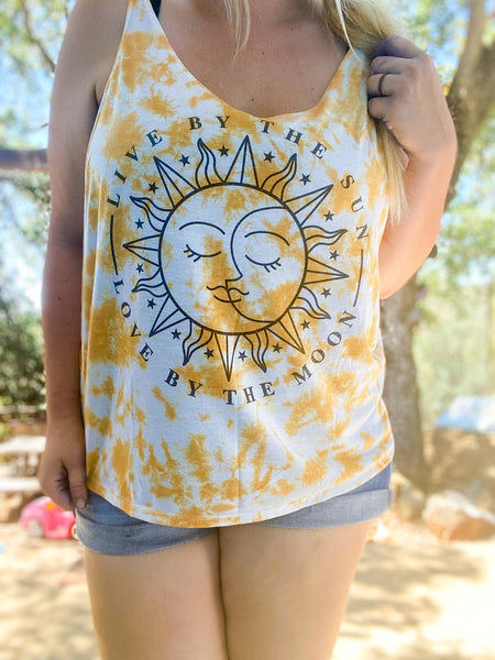 Live By The Sun, Love By The Moon Tye Dye Hoodie/Tee/Tank