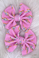 Pink Lightning Bolt Hair Bow