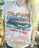 California Golden Coast Pink Bleach Tee